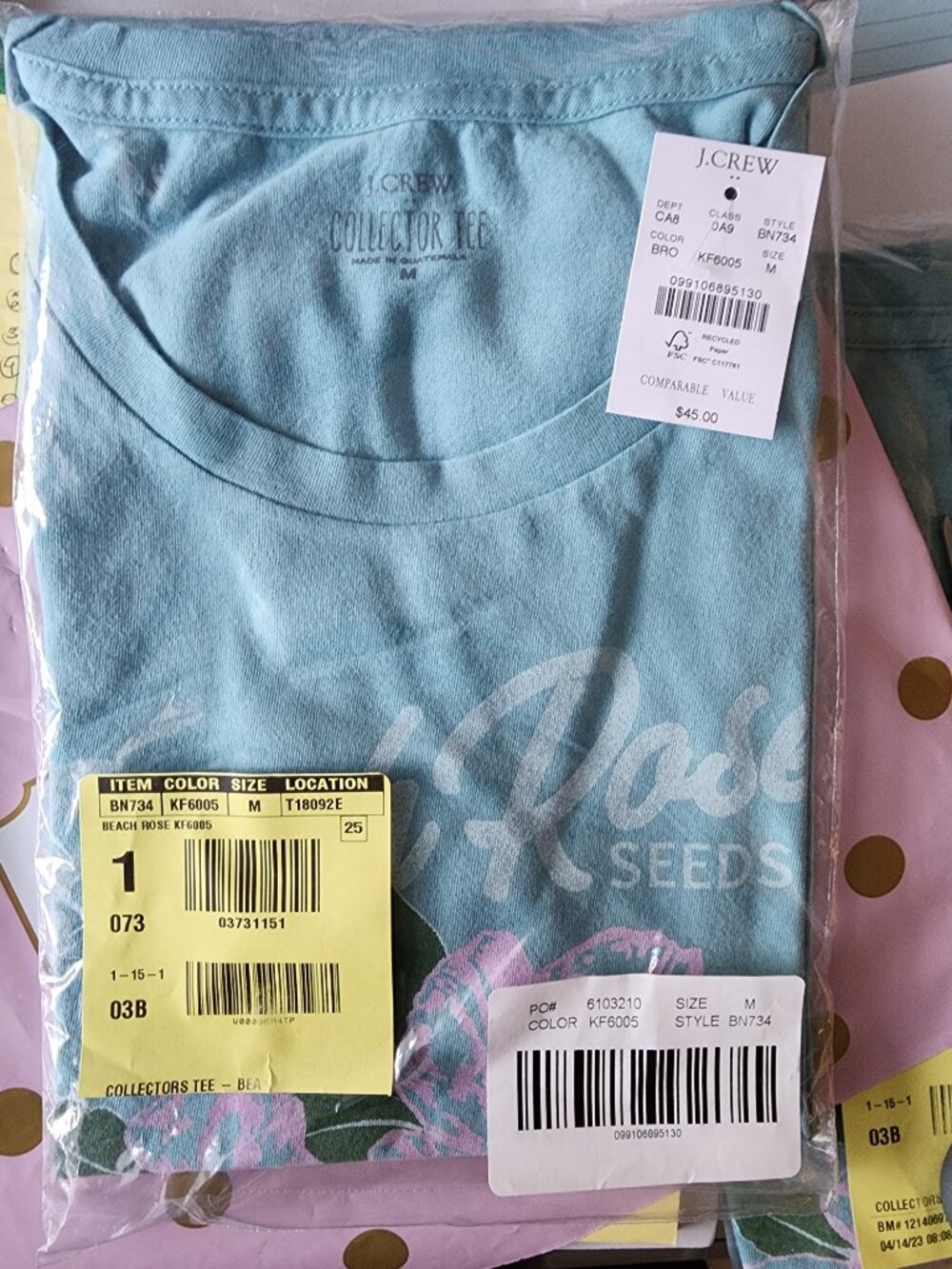 J.Crew Factory Beach Rose Collector T-Shirt NEW! - Picture 7 of 7